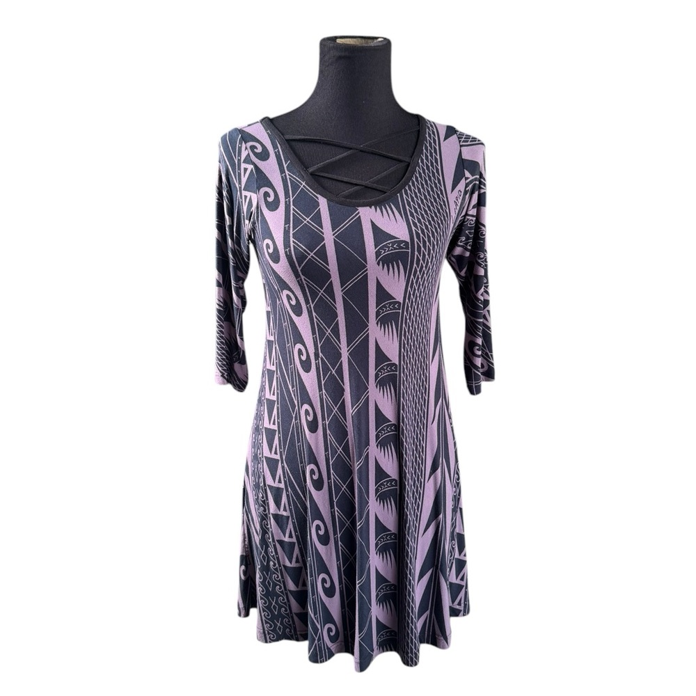 Missing Polynesia Purple & Black Dress Size 0 (XS)